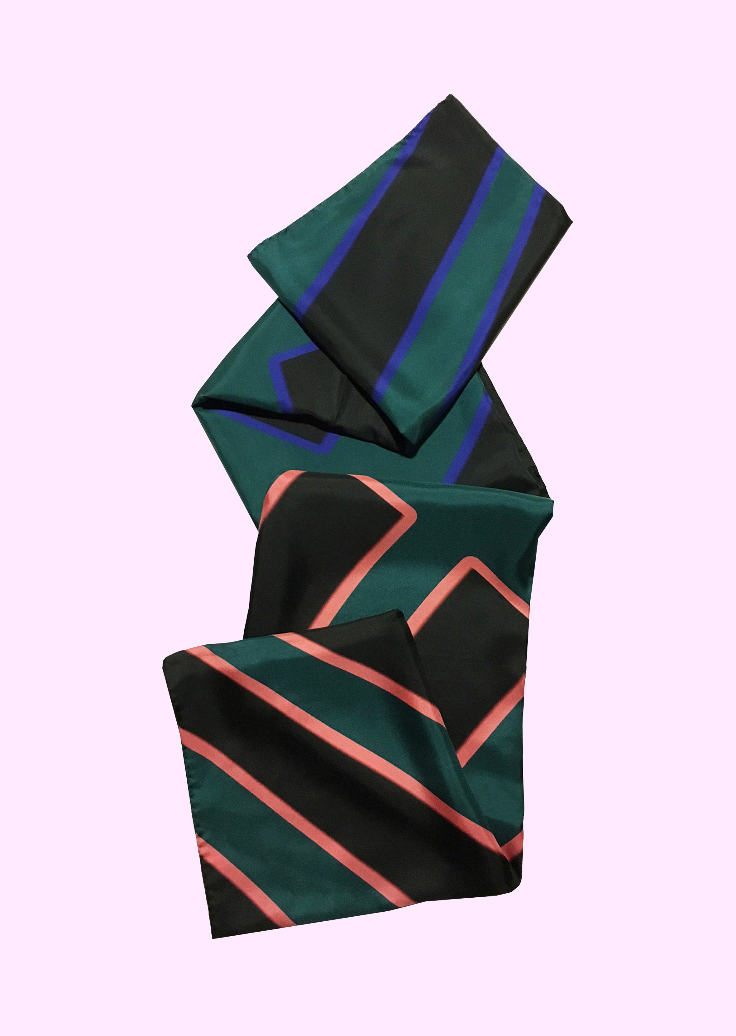 Petrol Green Crêpe de Chine Silk Scarf